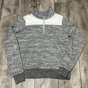 PINK QUARTER ZIP SWEATER